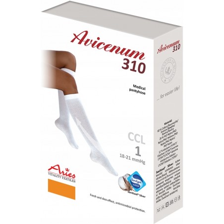 Podkolanówki profilaktyczne bawełniane 310 Aries Avicenum Białe